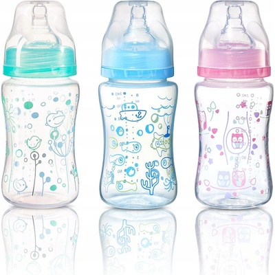 BabyOno antikoliková fľaša široké hrdlo ružová 240 ml