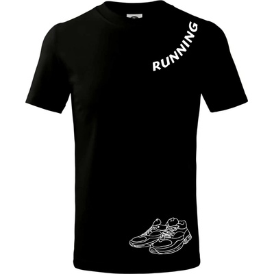Running nápis šikmo tričko detské čierna