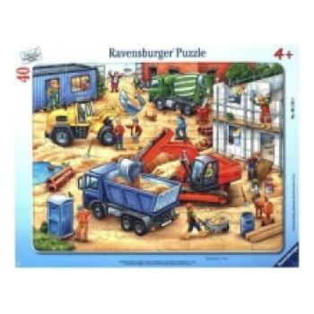 Ravensburger Verlag Ravensburger Kinderpuzzle - 06120 Große Baustellenfahrzeuge - Rahmenpuzzle für Kinder ab 4 Jahren, mit 40 Teilen
