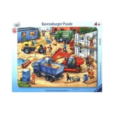 Ravensburger Verlag Ravensburger Kinderpuzzle - 06120 Große Baustellenfahrzeuge - Rahmenpuzzle für Kinder ab 4 Jahren, mit 40 Teilen