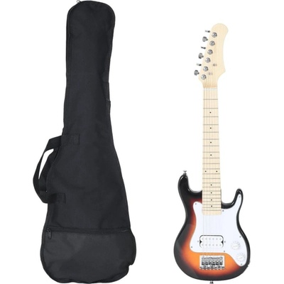 Vidaxl Elektrická gitara pre deti s taškou hnedo biela 3 4 30