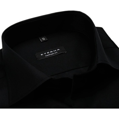 Eterna Comfort Fit Twill Cover luxusní černá neprůhledná košile