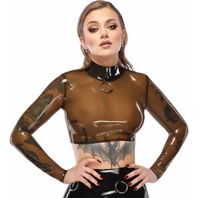 LateX Latex Crop Top with Long Sleeves 2901374 Smoky Transparent S
