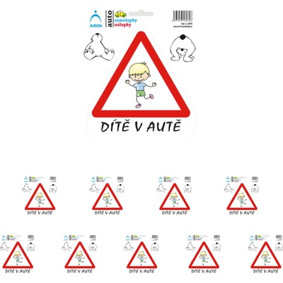 Walteco Dieťa v aute - veselý chlapec, 150x180mm, nálepka Množstvo: 10 ks , 20182BP2