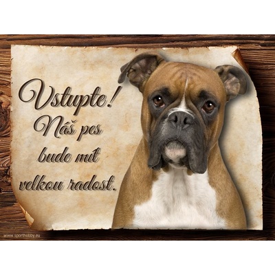 Sport hobby Cedulka Boxer Vstupte CP220 15 x 11 cm