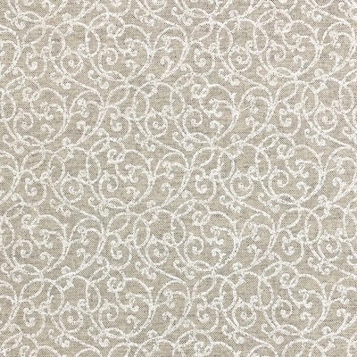 Dekoračná látka nepremokavá režná, biely vzor, š.140