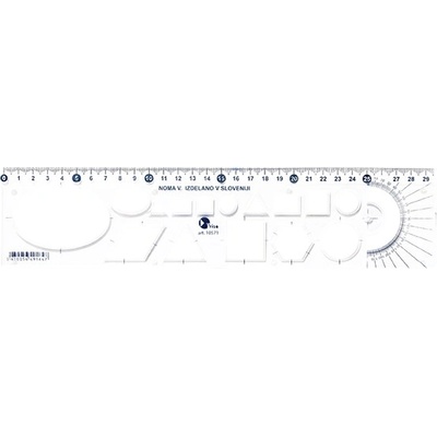Optima Шаблонна линийка OPTIMA прозрачна 30cm 53003 (53003)