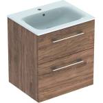 Geberit Selnova Square - Шкафче за умивалник 64x59x48 см, с умивалник, 2 чекмеджета, орех хикори 501.238. 00.1 (501.238.00.1)