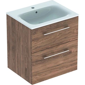 Geberit Selnova Square - Шкафче за умивалник 64x59x48 см, с умивалник, 2 чекмеджета, орех хикори 501.238. 00.1 (501.238.00.1)