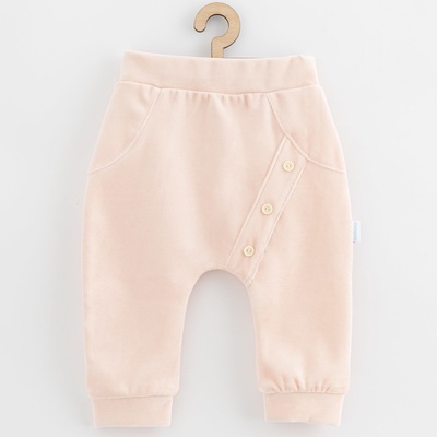 New Baby Kojenecké semiškové tepláčky Suede clothes světle růžová