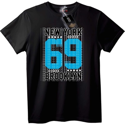 NOONEBRAND Тениска New York 69 Brooklyn - 7XL, Black