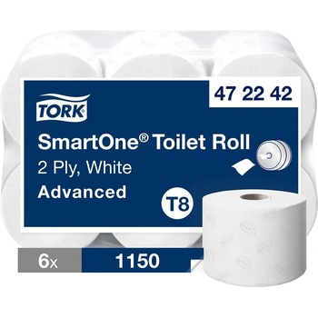 Tork Двупластова тоалетна хартия Tork - SmartOne Advanced, T8, 6 х 1150 къса (472242)