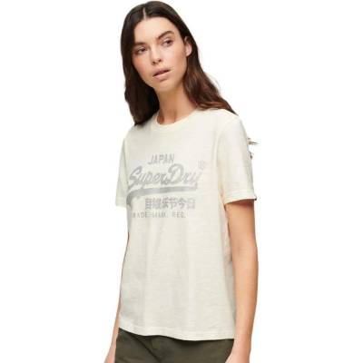 Тениска Superdry Metallic Vl Relaxed short sleeve T-shirt - Beige (Cream Slub)