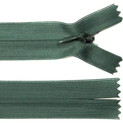 Spirálový zip no.3 skrytý nerozepínací 35cm - více barev color: 673 tmavě zelená