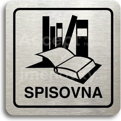 ACCEPT Piktogram spisovna - stříbrná tabulka - černý tisk