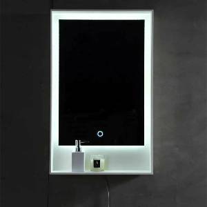 Rune Правоъгълно огледало за баня с LED осветление Rune MonBlari 50x80 см бял мат (XA-ML85A)