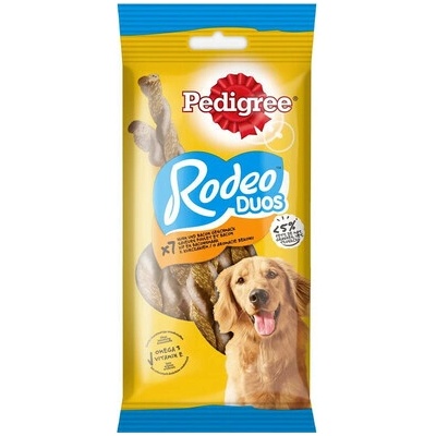 PEDIGREE Rodeo Duos Maškrta pre dospelých psov s kuracím mäsom a príchuťou slaniny 123 g