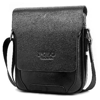 Мъжка кожена чанта Vicuna Polo Eikon, размер М, PU Кожа, Черна (VICUNA-POLO-V1003-BLACK)