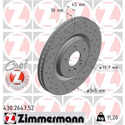 Brzdový kotúč ZIMMERMANN 430.2647.52 (430264752)
