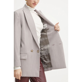 Victoria Beckham Вълнено сако Victoria Beckham в сиво с двуредно закопчаване с изчистен дизайн 1125WJK006092A (1125WJK006092A)