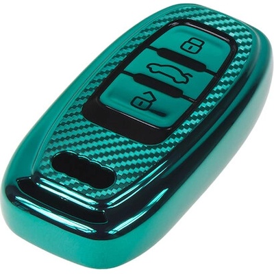 TPU obal pro klíč Audi, carbon zelený, 484AU107CG
