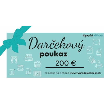 Textilomanie Darčekový poukaz na 200 € Forma poukazu: Elektronický