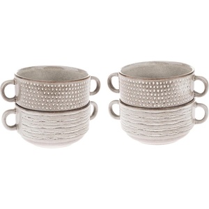 Dakls Светлокафяви керамични купички в комплект 4 бр. за супа 470 ml - Dakls (HP655)
