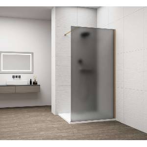 POLYSAN Esca - Душ параван Walk-In 70x210 см, Antidrop, опушено матирано стъкло/матово злато ES1470-04 (ES1470-04)