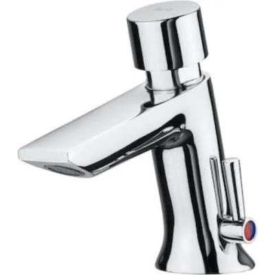 Времезатварящ се стоящ смесител за умивалник, A5A3177C00, Roca, с бутон, хром, 10х12.2см (A5A3177C00)