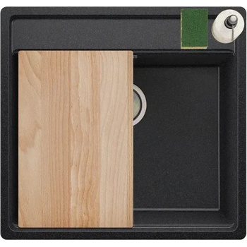 Твоят Стил Графитна кухненска мивка за вграждане под плот Берген 60 Low 560x530 мм