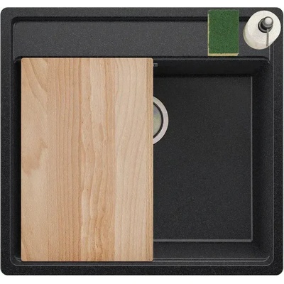 Твоят Стил Графитна кухненска мивка за вграждане под плот Берген 60 Low 560x530 мм