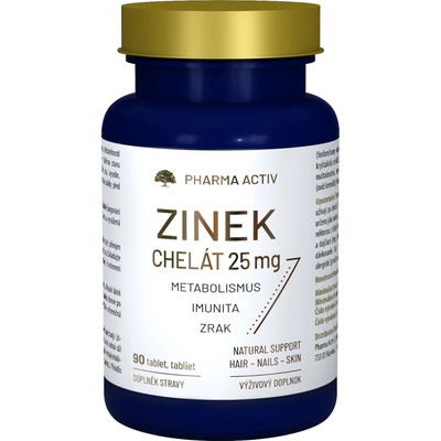 Pharma Activ Czech Zinek chelát 25mg 90 tabliet