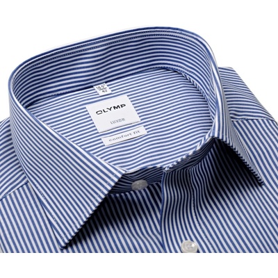 Olymp Comfort Fit Twill košile s tmavomodrým proužkem
