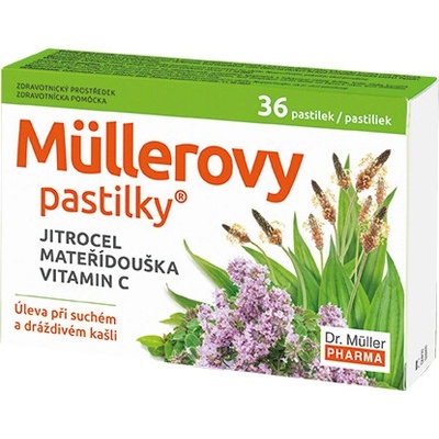 DR.MÜLLER Müllerovy pastilky s jitrocelem a mateříd.36ks