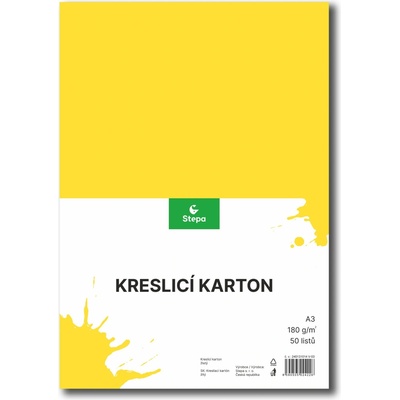 Davona Kreslicí karton A3 180g/m2 50ks žlutý