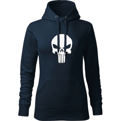 Waragod dámska mikina s kapucňou punisher tmavomodrá