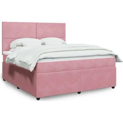 vidaXL 11461.3292405 Boxspring postel s matrací růžová samet