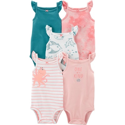 CARTER'S Body bez rukávov Pink Ocean dievča 5ks