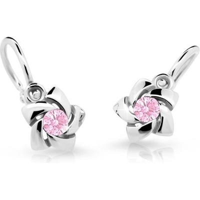 Danfil detské náušnice C2201 z bieleho zlata pink brizura