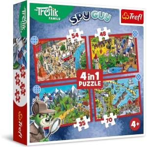 Trefl Пъзел Trefl 4 в 1 - Пътешествията на Трефликс (34675) - ozone