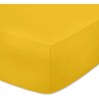 Наситено жълт чаршаф с ластик - плътно трико