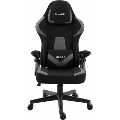 RFG Геймърски стол RFG Blaze, до 130kg, полипропиленова база, лумбална опора, черно-сив