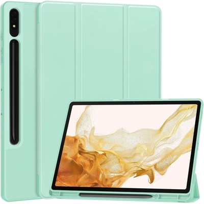 Vsetkonamobil 62808 LEATHER Zaklápací obal pre Samsung Galaxy Tab S9+ / S10+ svetlozelený