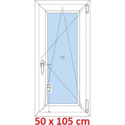 Soft Plastové okno 50x105 cm otevíravé a sklopné Bílá