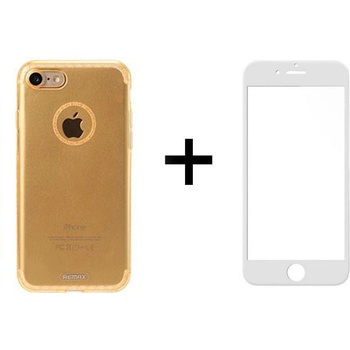 Image 1 of REMAX Стъклен протектор with soft edges + Case Remax Crystal, for iPhone 7/8 Plus, White - 52334 (DE-52334)