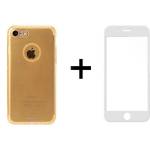 REMAX Стъклен протектор with soft edges + Case Remax Crystal, for iPhone 7/8 Plus, White - 52334 (DE-52334)