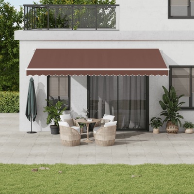 vidaXL Automatická zatahovací markýza hnědá 500 x 350 cm