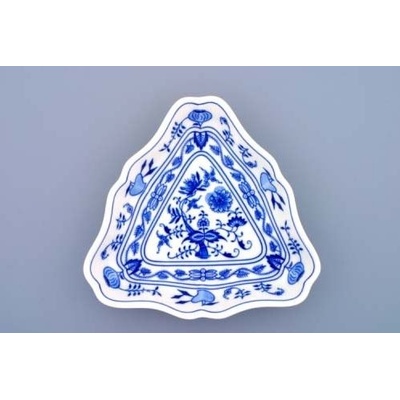 Český porcelán Dubí Mísa salátová tříhranná cibulák 19,5 cm