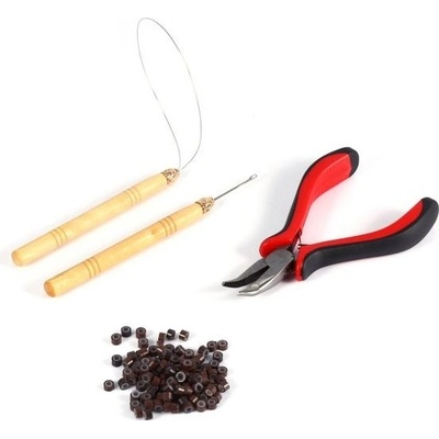 200 ks silikonových mikročlánků/korálků + 1 ks vytahovací jehly + 1 ks kroužkové jehly + 1 ks Sady – Zboží Dáma