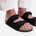 Wheres That From Сандали Wheres That From Wheres Two-Strap Buckle Detail Flat Sandals - Black Nubuck